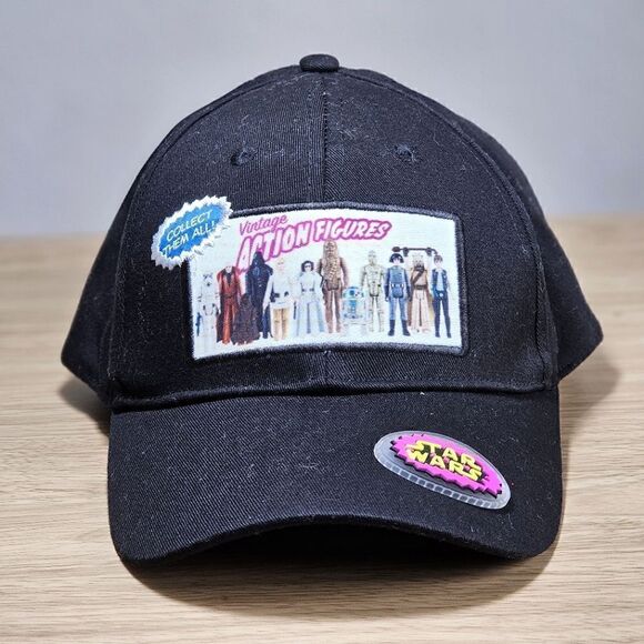Star Wars Vintage Action Figures Dad Hat Cap Black Patches 3D Vinil Adjustable - Picture 1 of 8